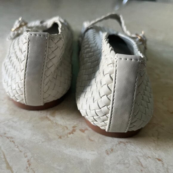 House of Harlow 1960 Sz 9.5 Bistro Woven White Ballet Flats - Picture 6 of 12